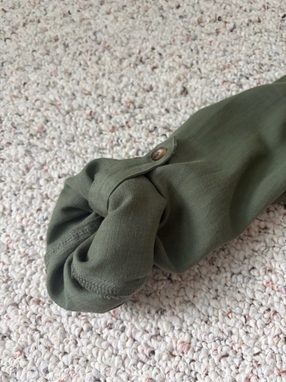 Billy T Embroidered Olive Green Button-Up Shirt - Picture 3 of 4